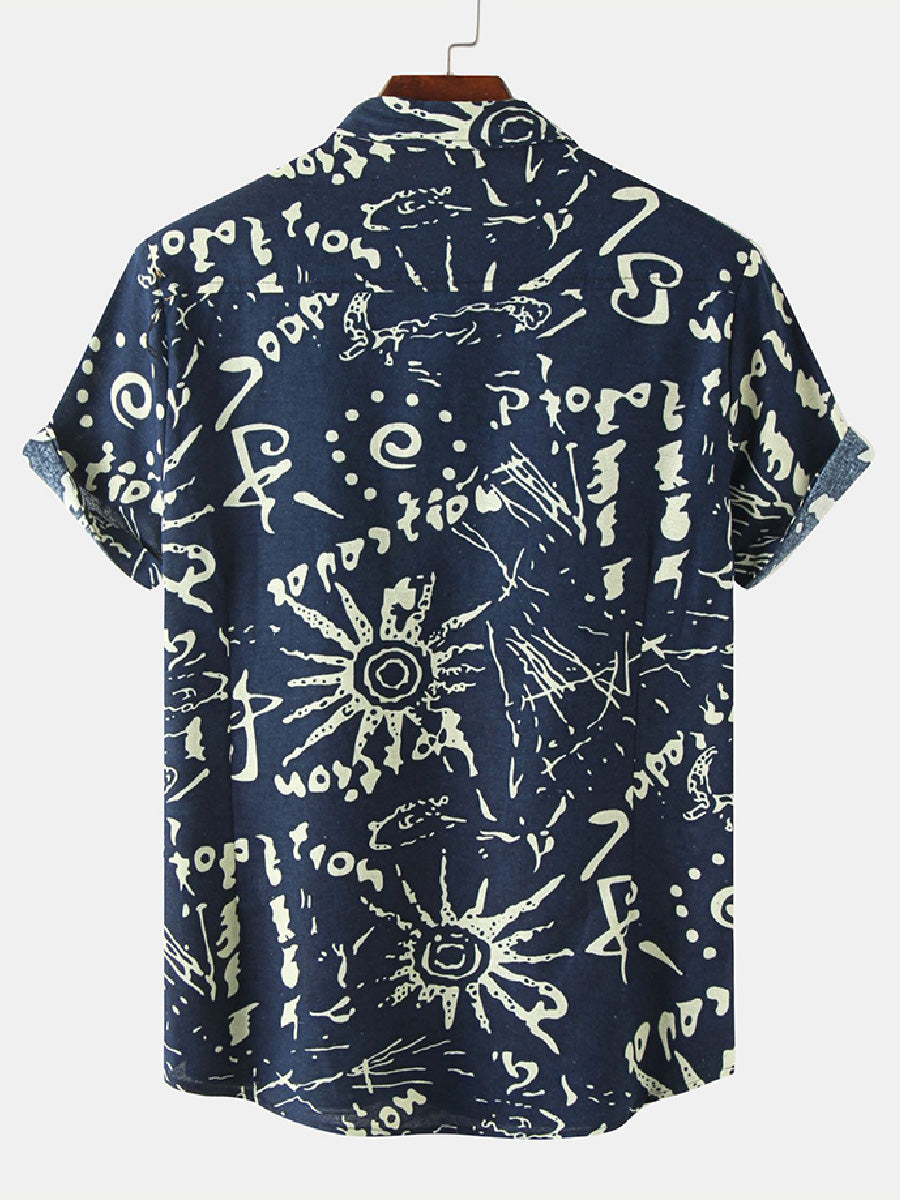 Men's Letter Print short sleeve shirt