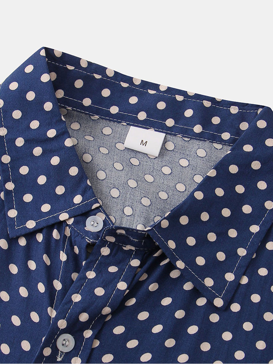 Men's Polka dot short sleeve shirt