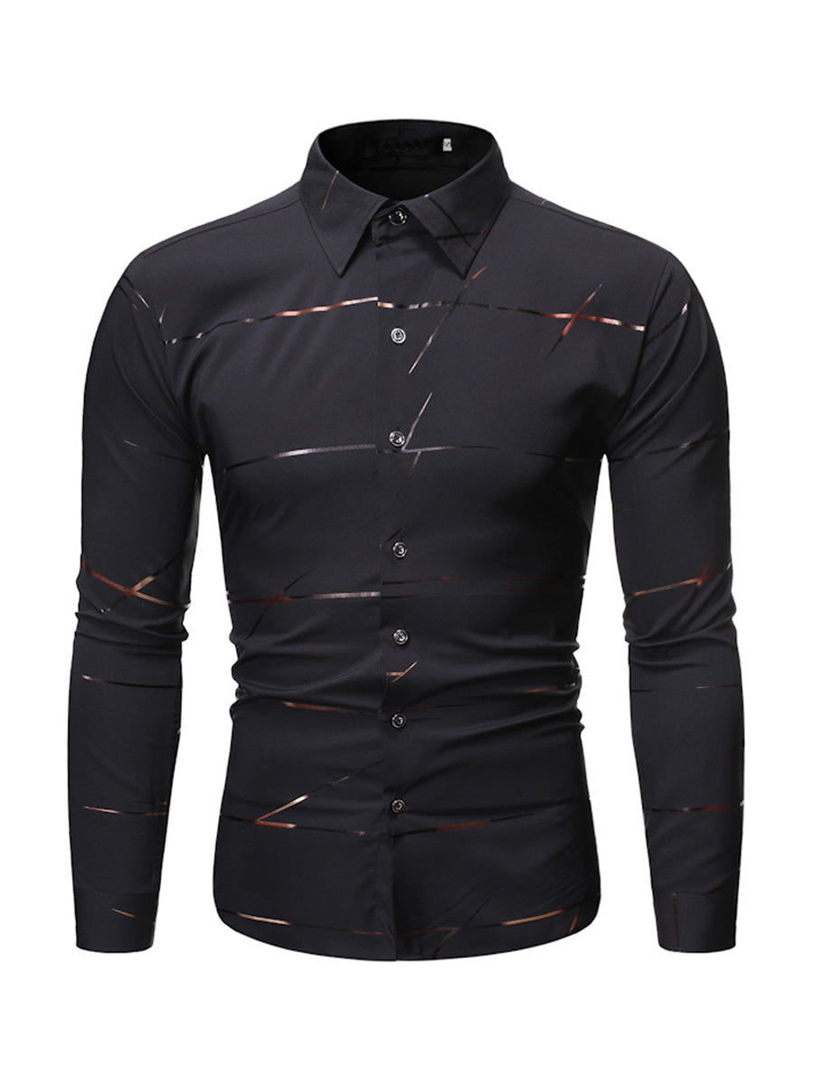 Men's Vertical casual Long Sleeve Shirt