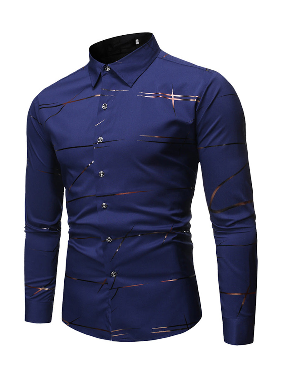 Men's Vertical casual Long Sleeve Shirt