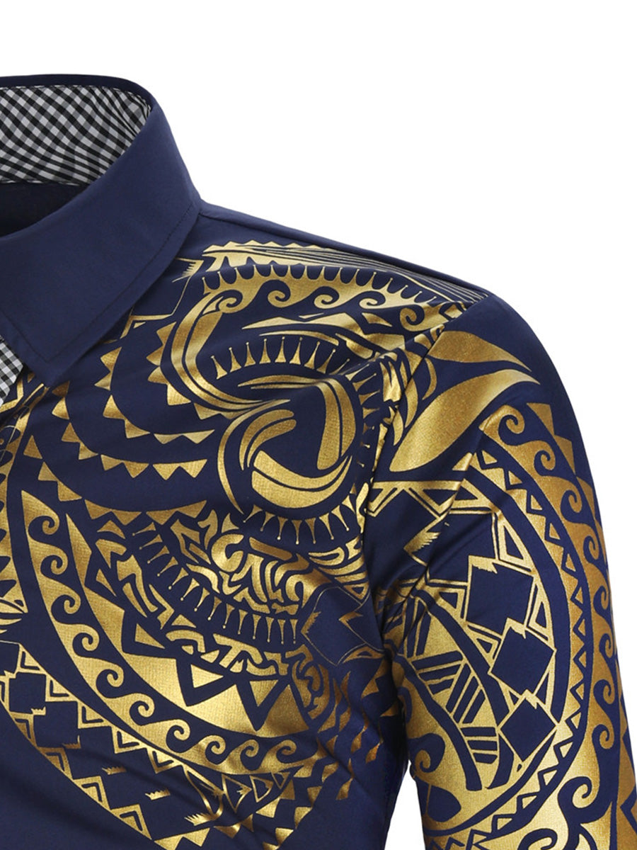 Men's Totem printed long sleeve shirt