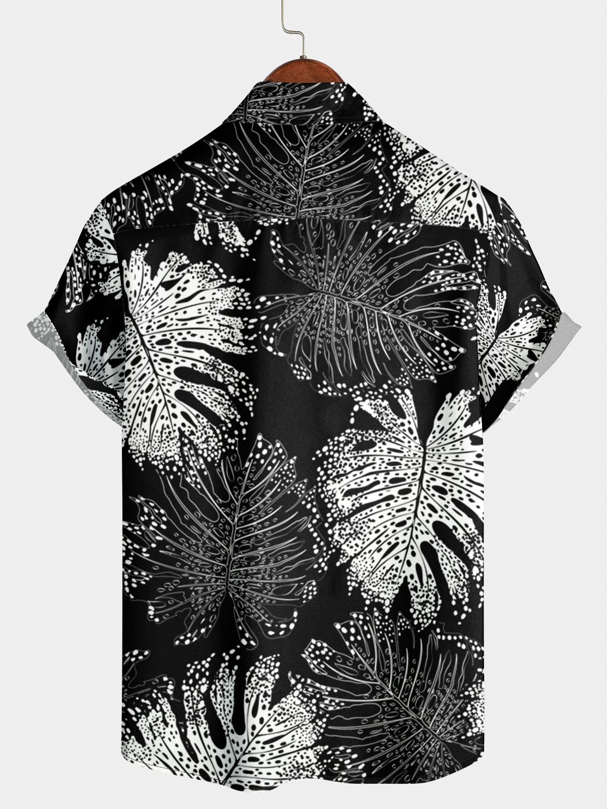 Men's Leaf Print Short Sleeve Shirt