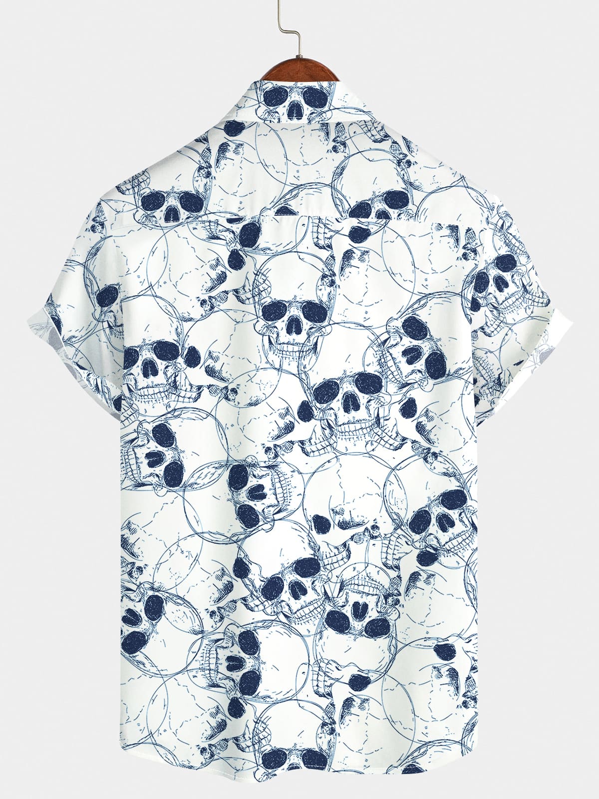 Men's Skull Print Short Sleeve Shirt