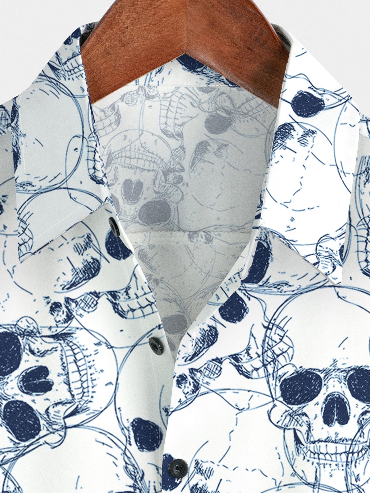 Men's Skull Print Short Sleeve Shirt