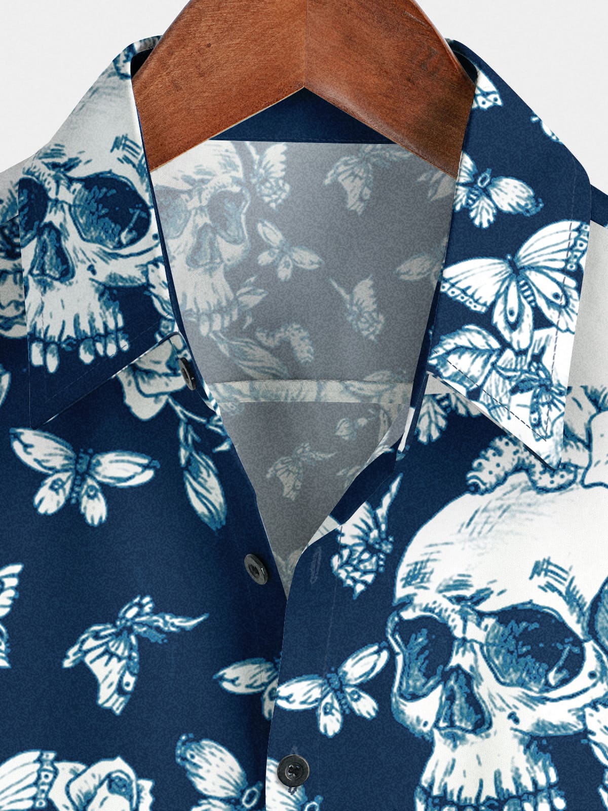 Men's Skull Flower Short Sleeve Shirt