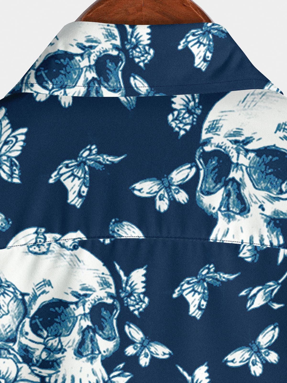 Men's Skull Flower Short Sleeve Shirt