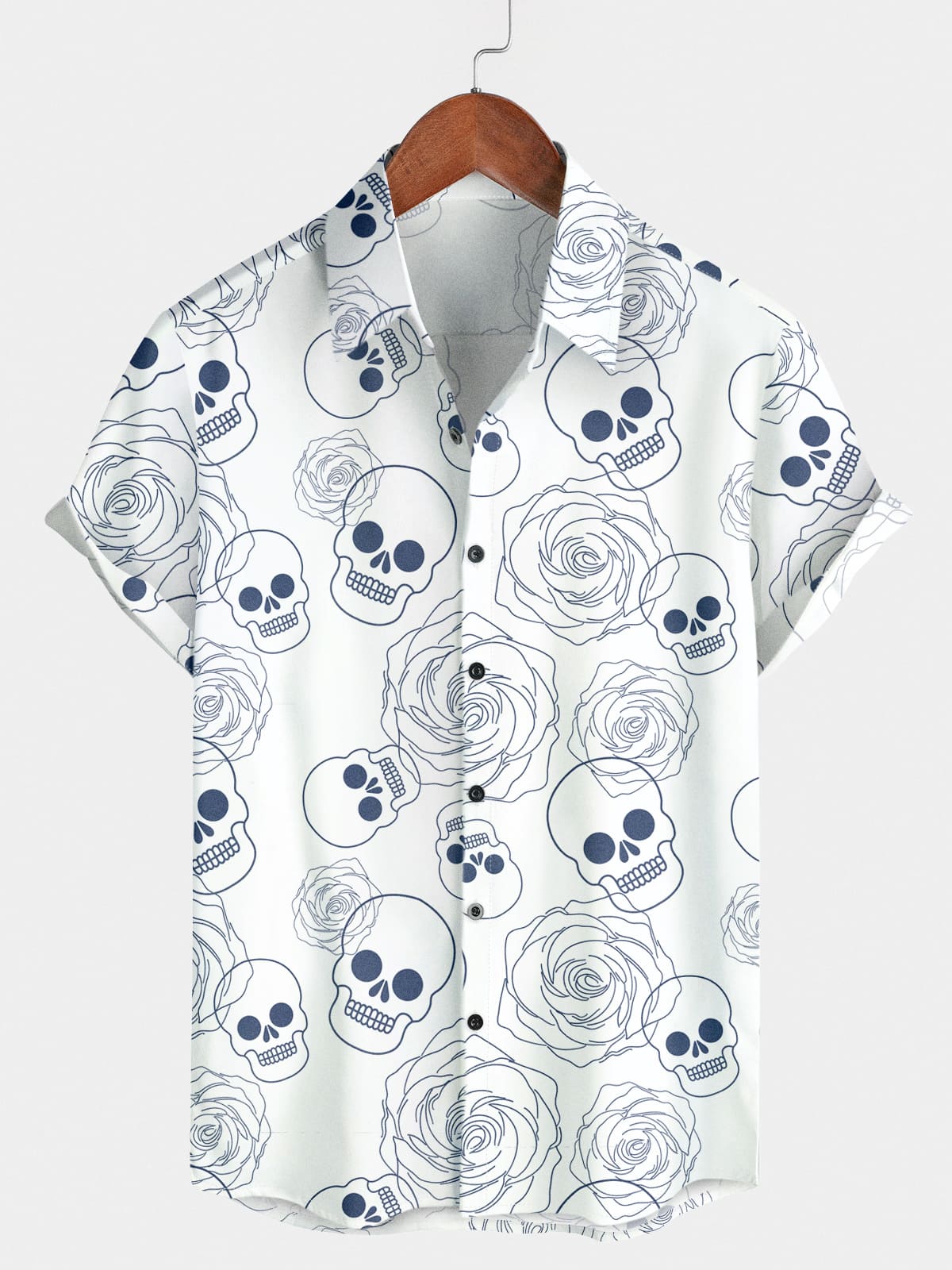 Men's Simple Skull Short Sleeve Shirt