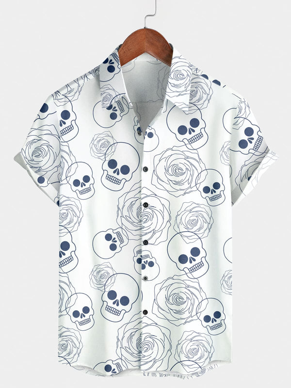 Einfaches Totenkopf-Kurzarmshirt für Herren