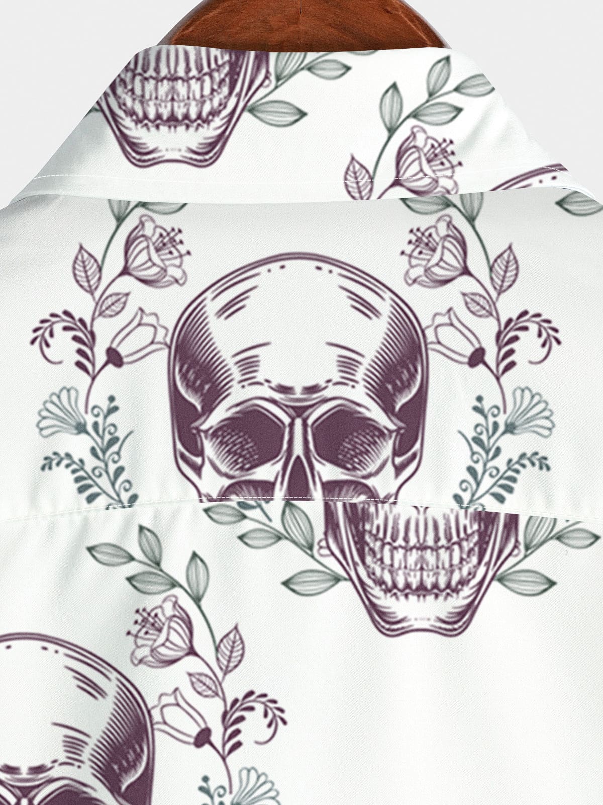 Men's Skull Flower Short Sleeve Shirt