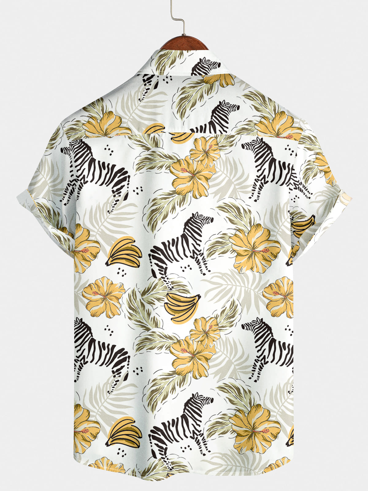 Men's Zebra Leaf Short Sleeve Shirt