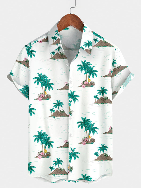 Kurzärmliges Hawaii-Hemd für den Urlaub für Herren