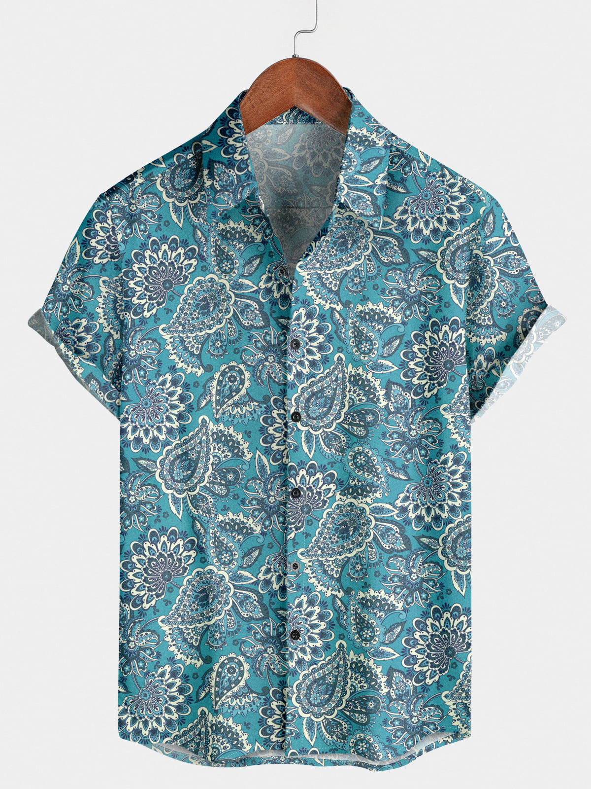 Men's Paisley Holiday Short Sleeve Shirt