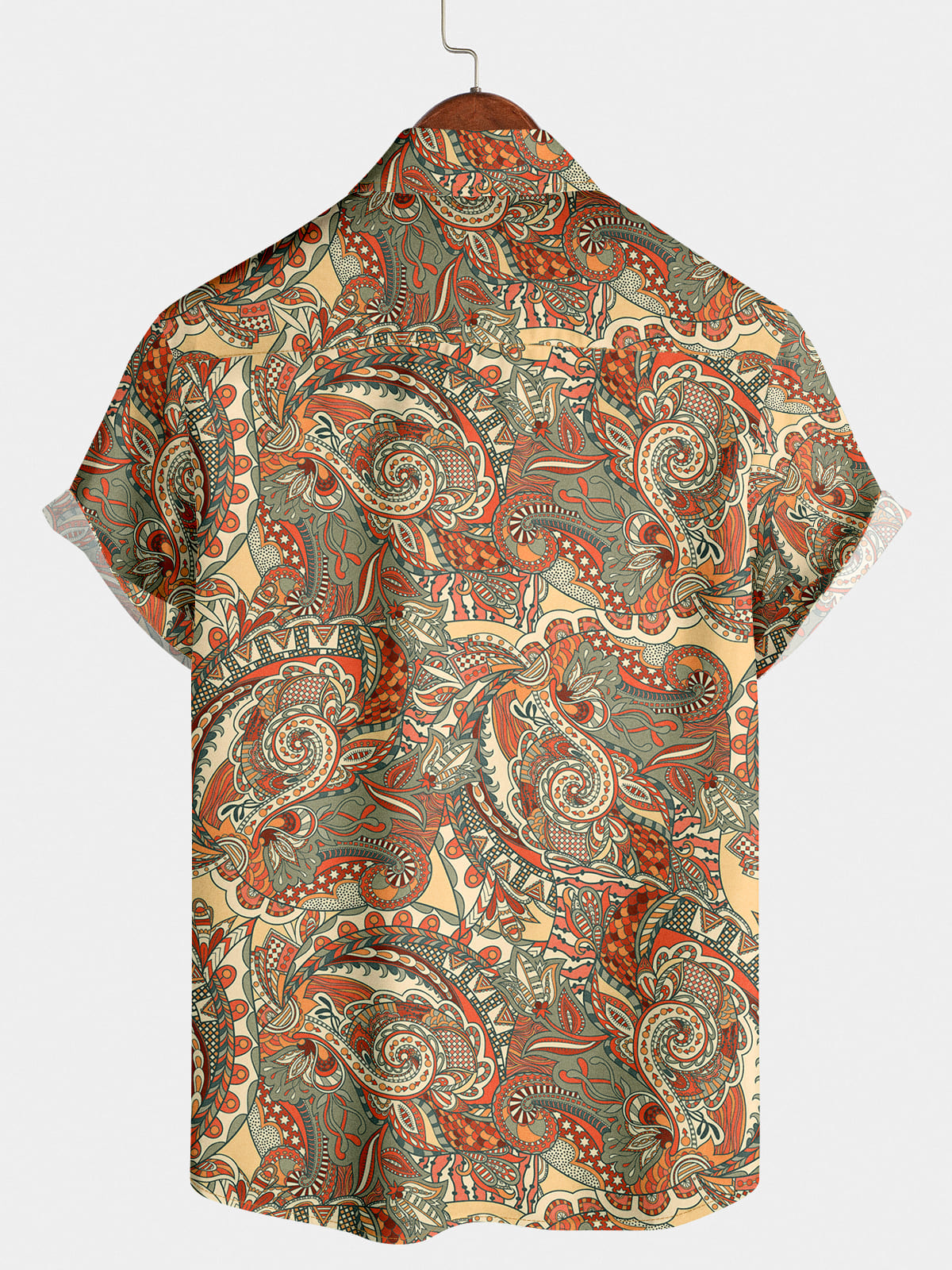 Herren-Paisley-Hawaii-Kurzarmhemd