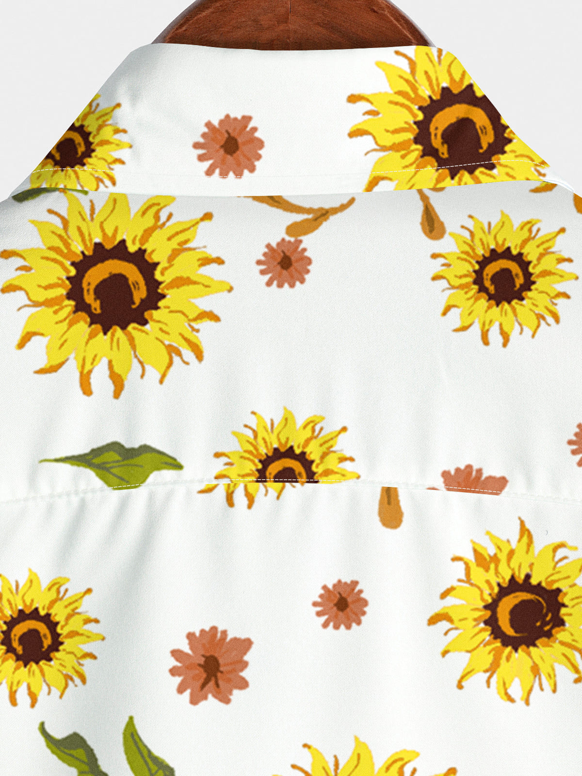 Kurzärmliges Herrenhemd mit Sonnenblumen-Print