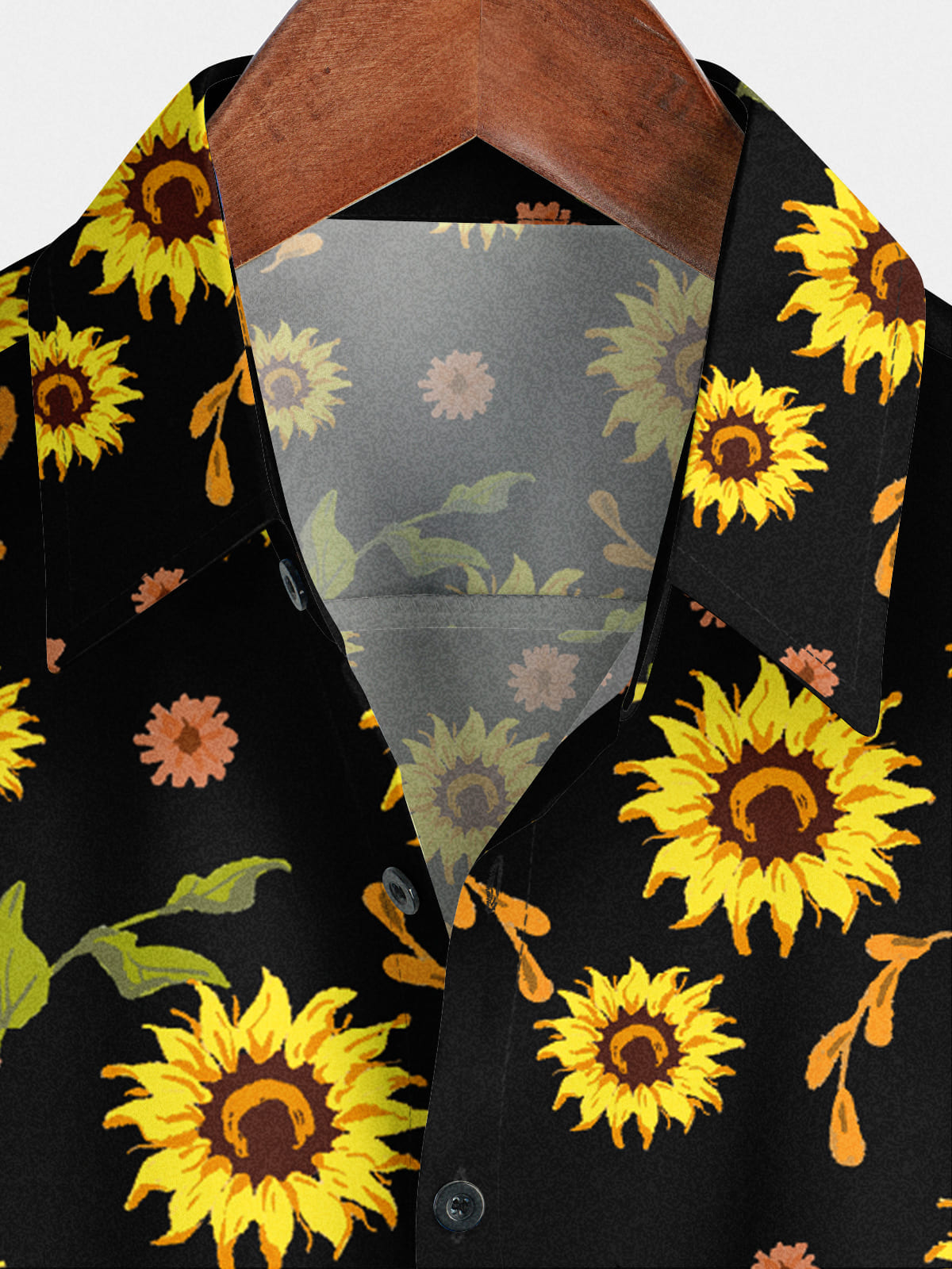 Men's Sunflower Print Short Sleeve Shirt