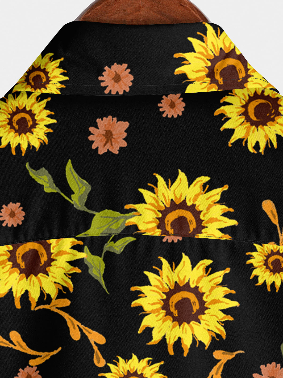 Kurzärmliges Herrenhemd mit Sonnenblumen-Print