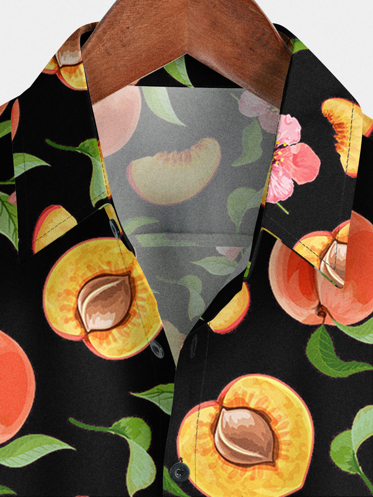 Men's Peach Print Short Sleeve Shirt