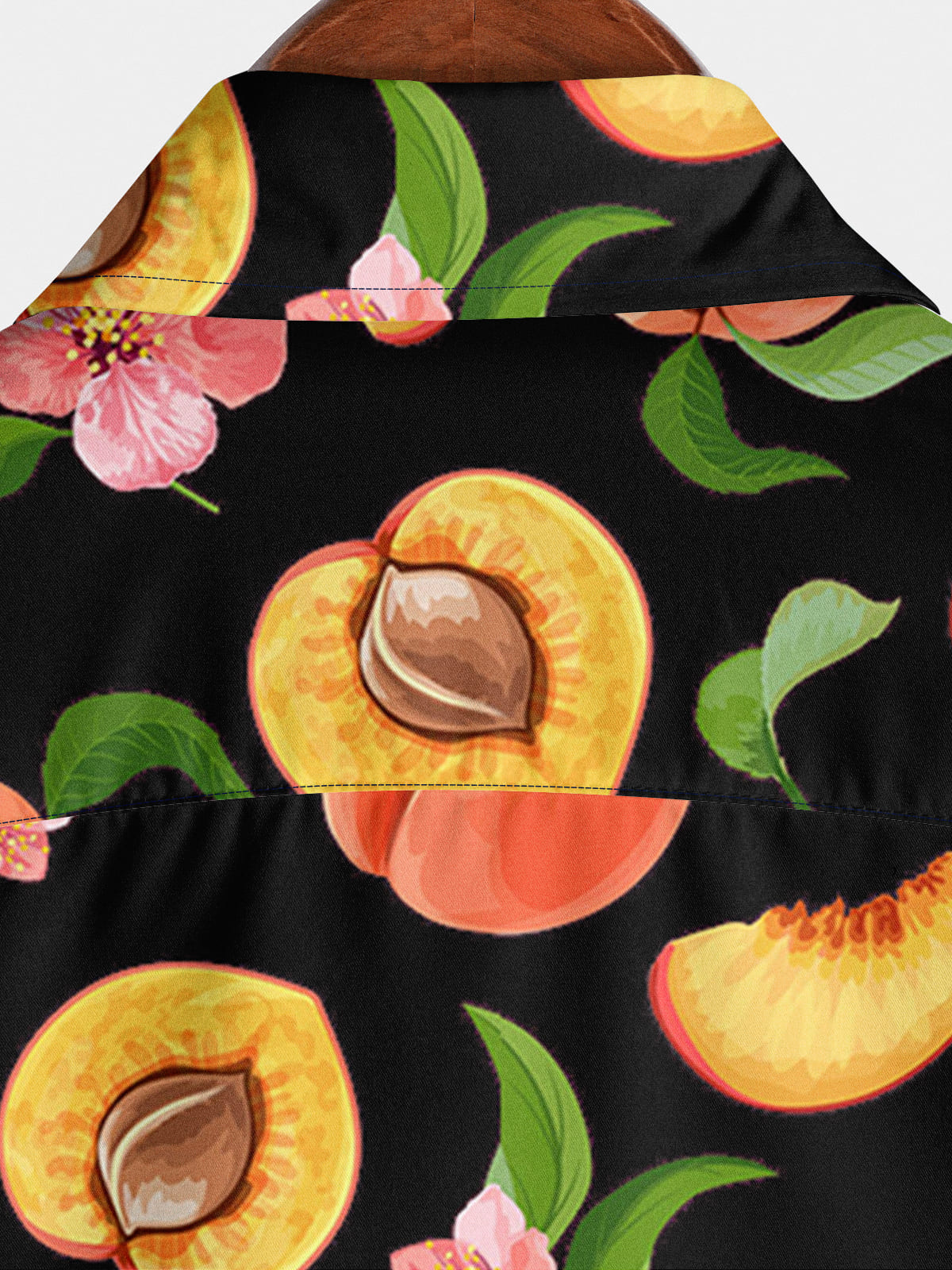 Men's Peach Print Short Sleeve Shirt