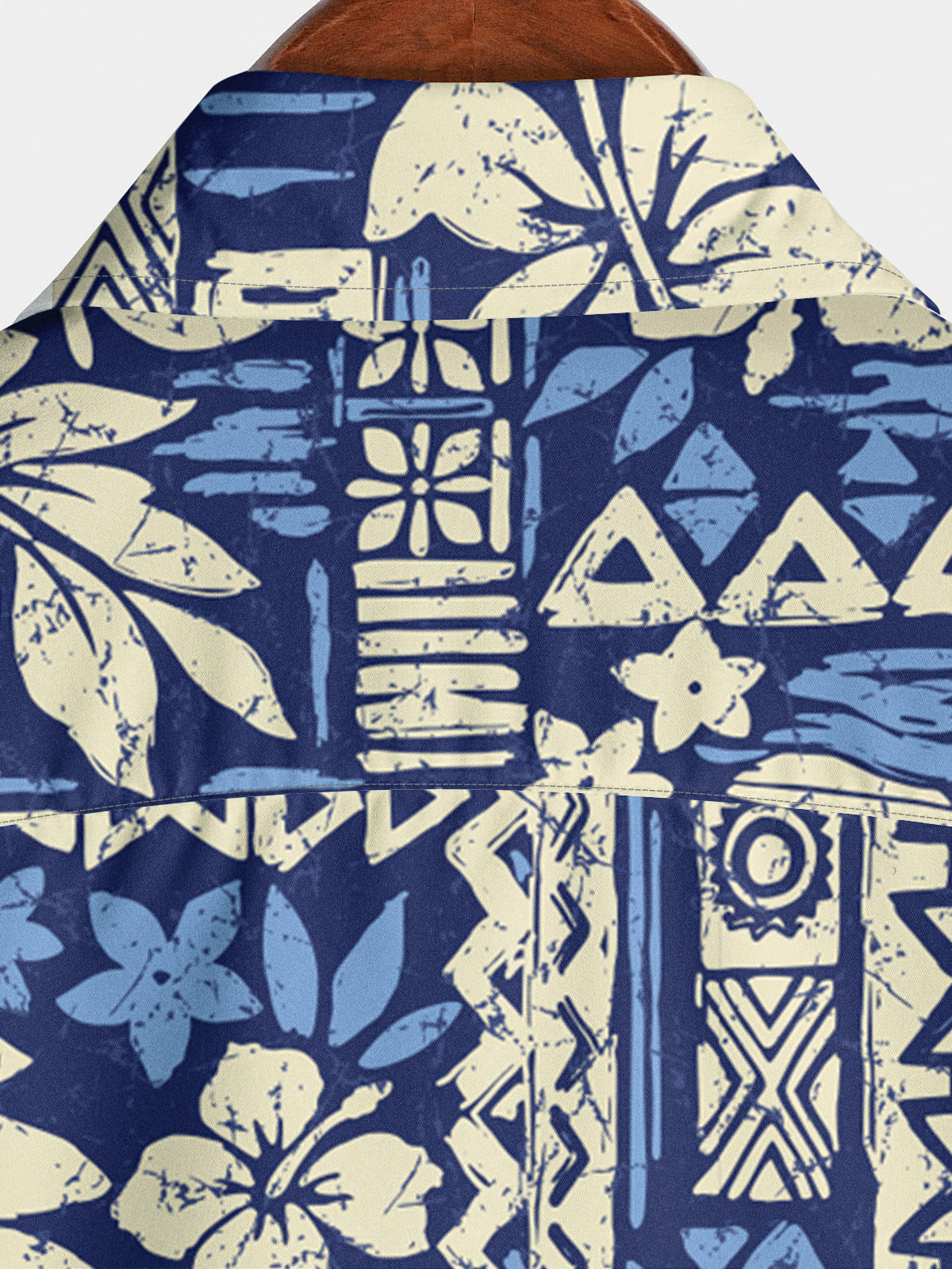 Hawaii-Kurzarmhemd mit Blattmuster für Herren