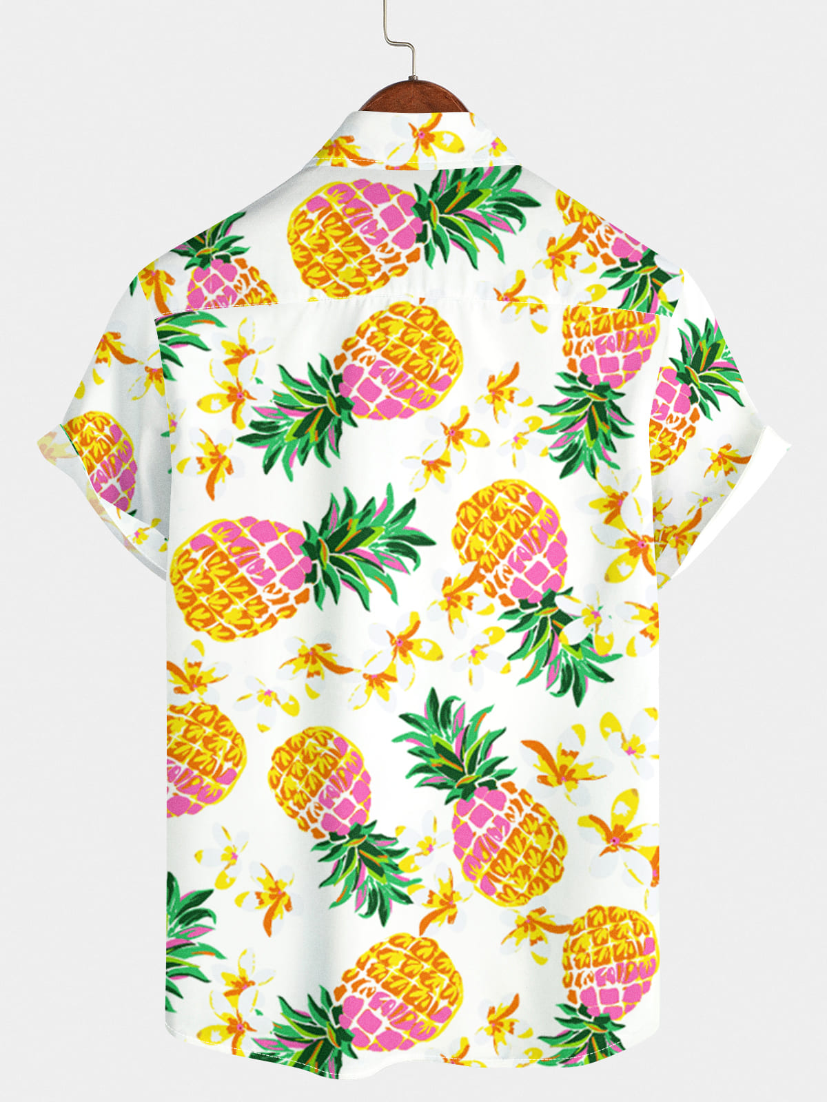 Men's Pineapple Print Short Sleeve Shirt