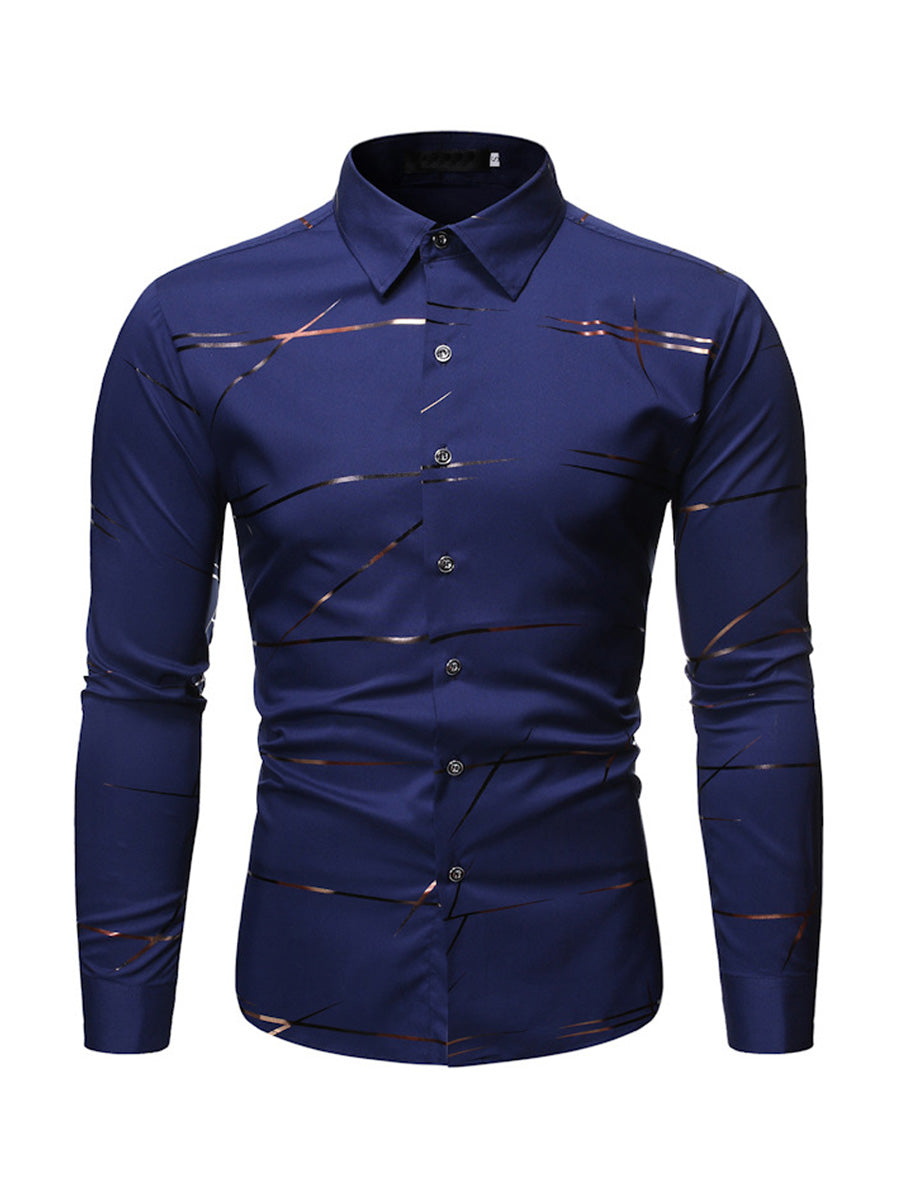 Men's Vertical casual Long Sleeve Shirt