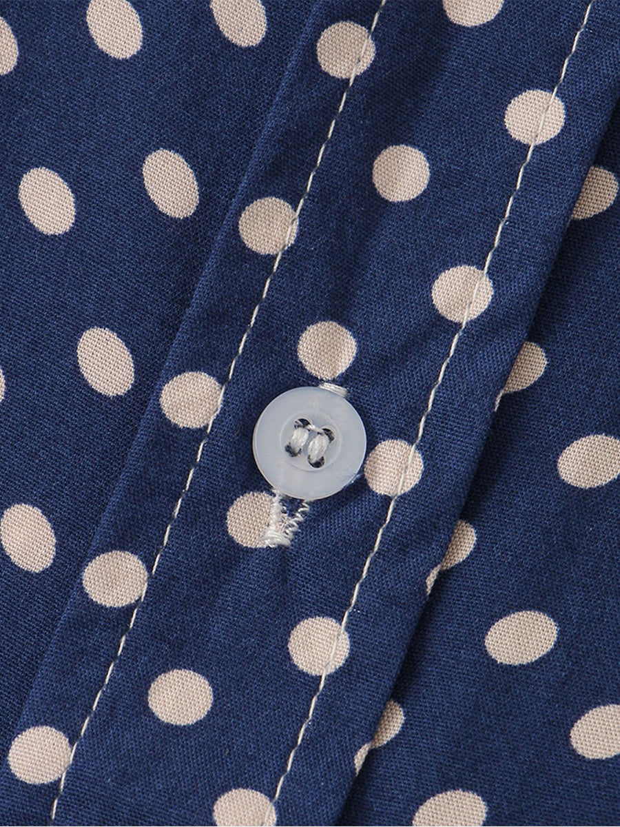 Kurzärmliges Herrenhemd mit Polka Dots 