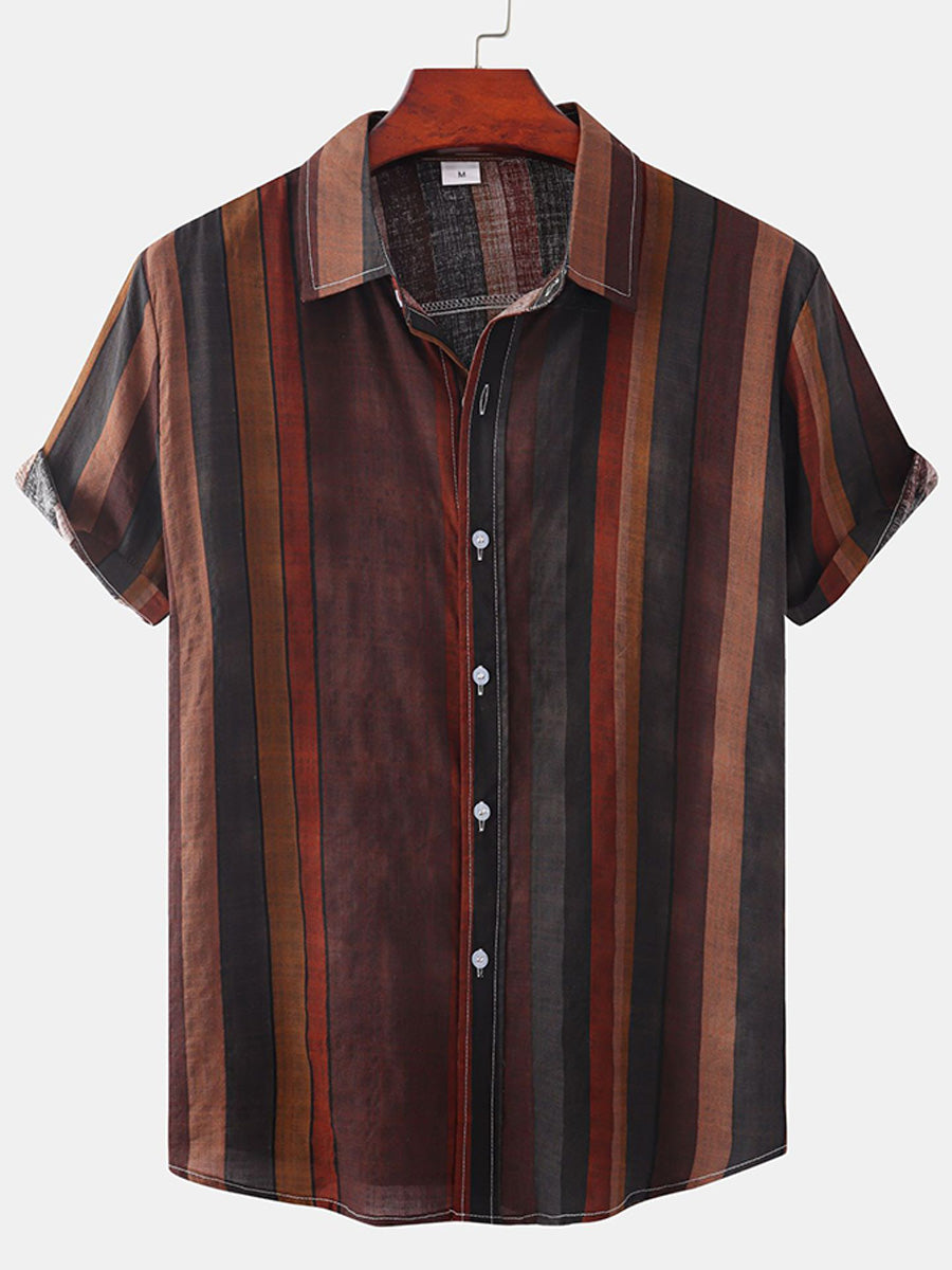 Men's Vertical print short sleeve shirt