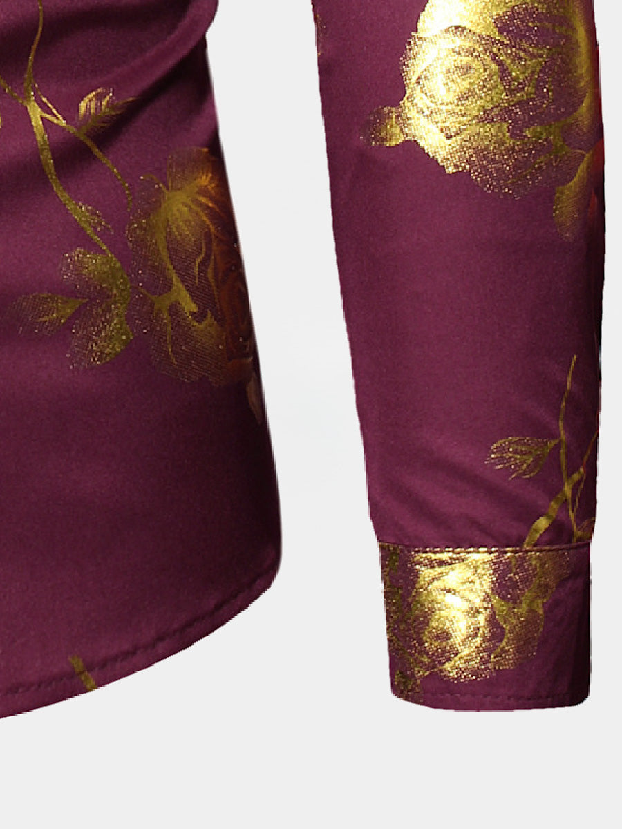 Rosévergoldetes Herren-Langarmhemd