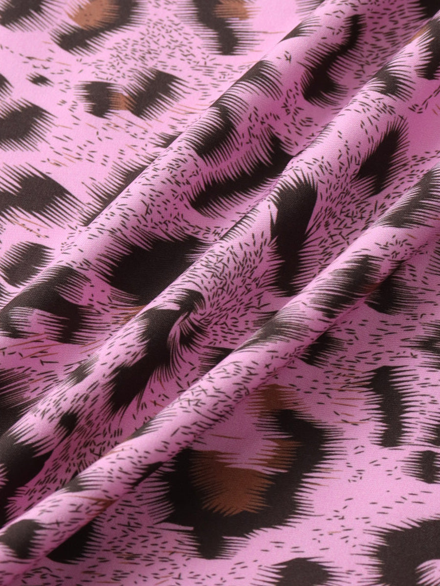 Men's Leopard print short sleeve shirt