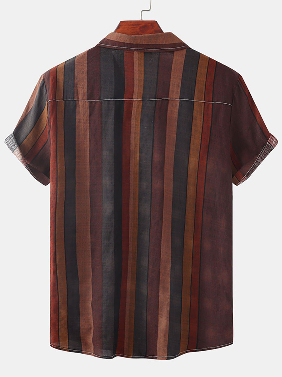Men's Vertical print short sleeve shirt