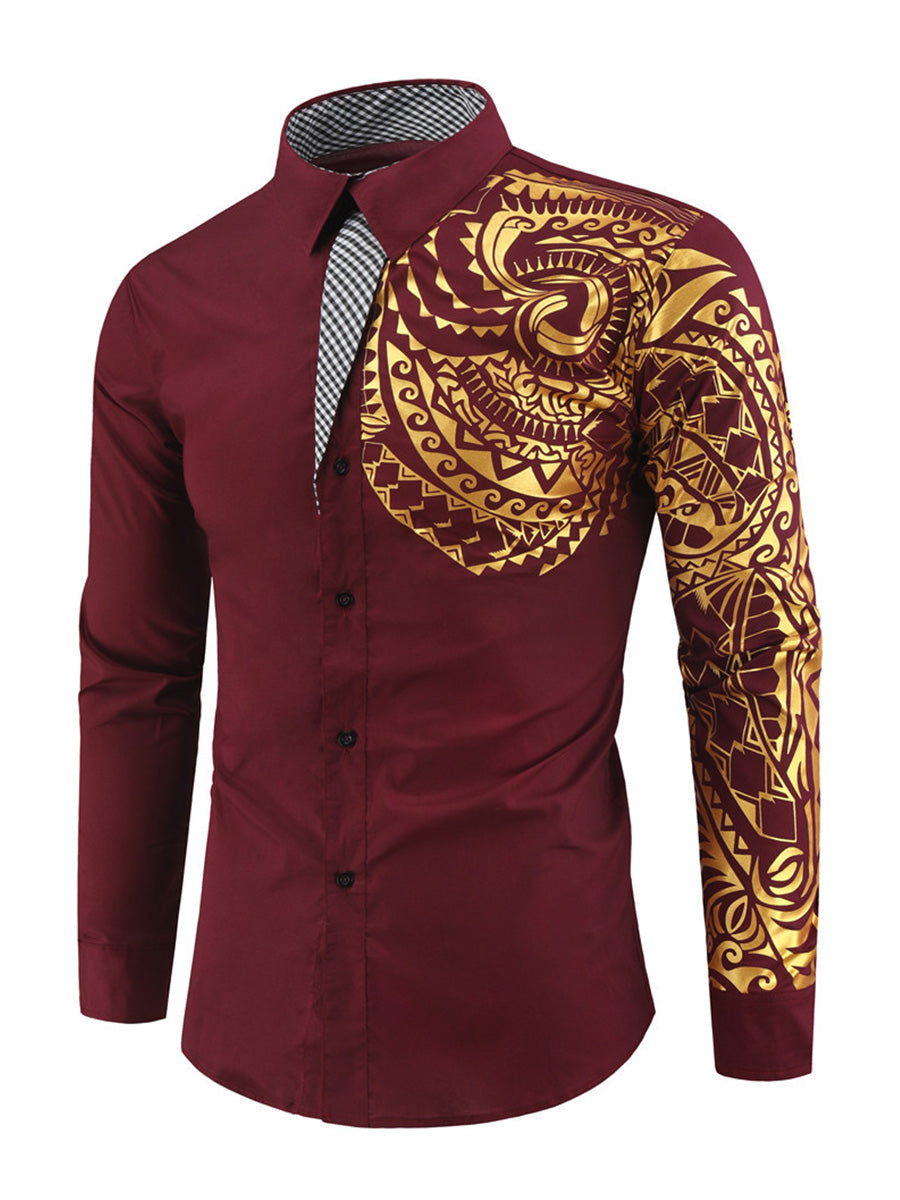 Men's Totem printed long sleeve shirt