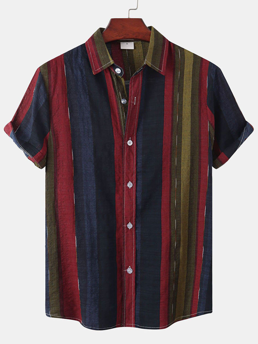 Men's Vertical print short sleeve shirt