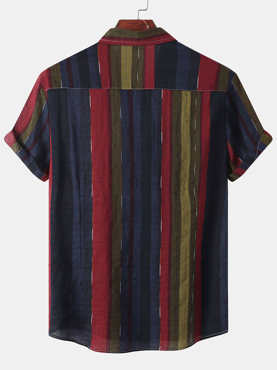 Men's Vertical print short sleeve shirt