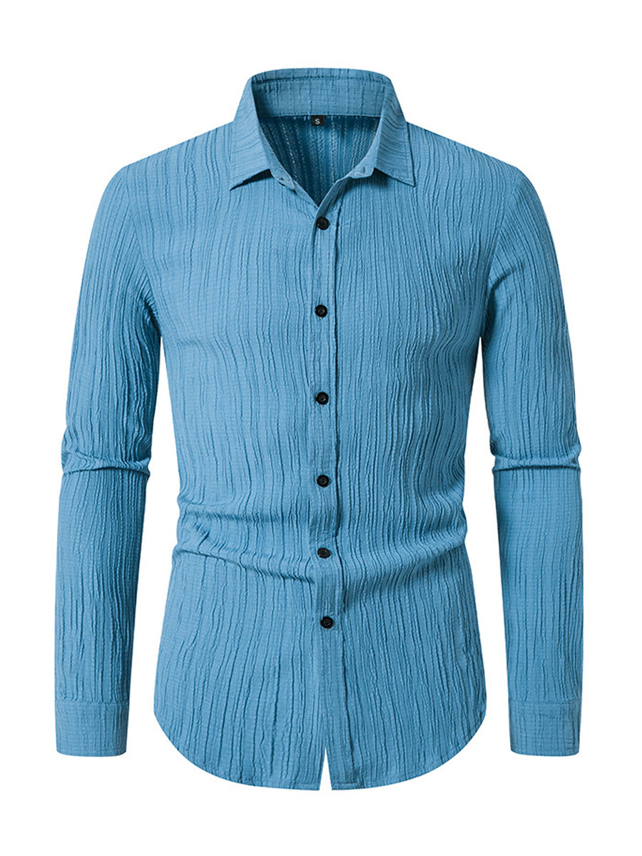 Men's wavy casual Long Sleeve Shirt