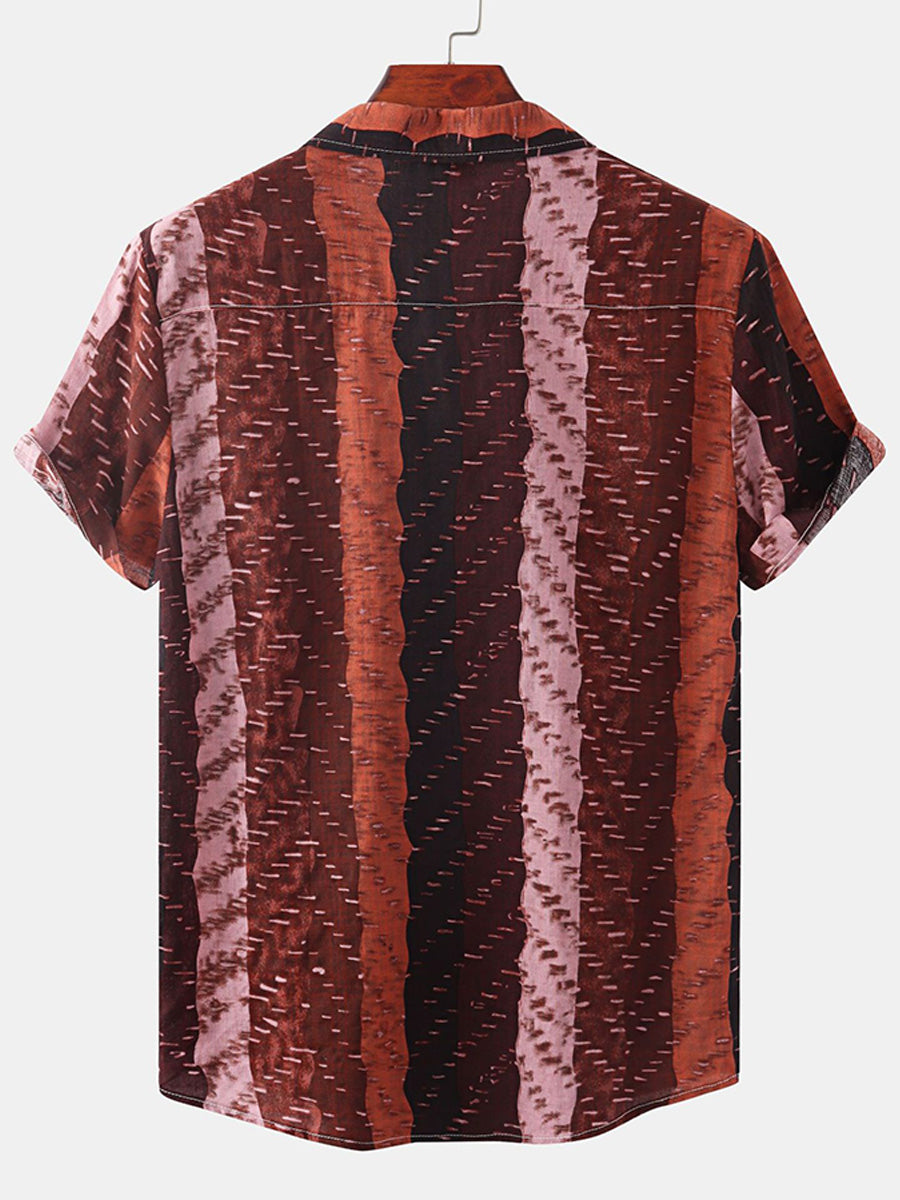 Men's Vertical print short sleeve shirt