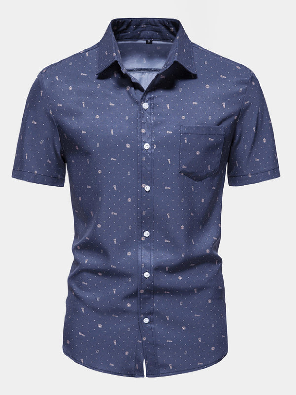 Men's screw print short sleeve shirt