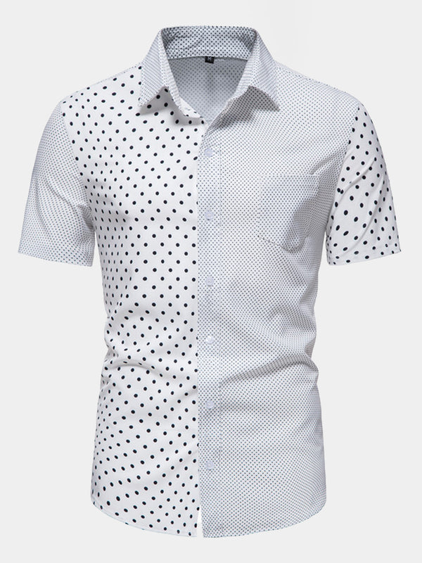 Kurzärmliges Herrenhemd mit Polka Dots-Print