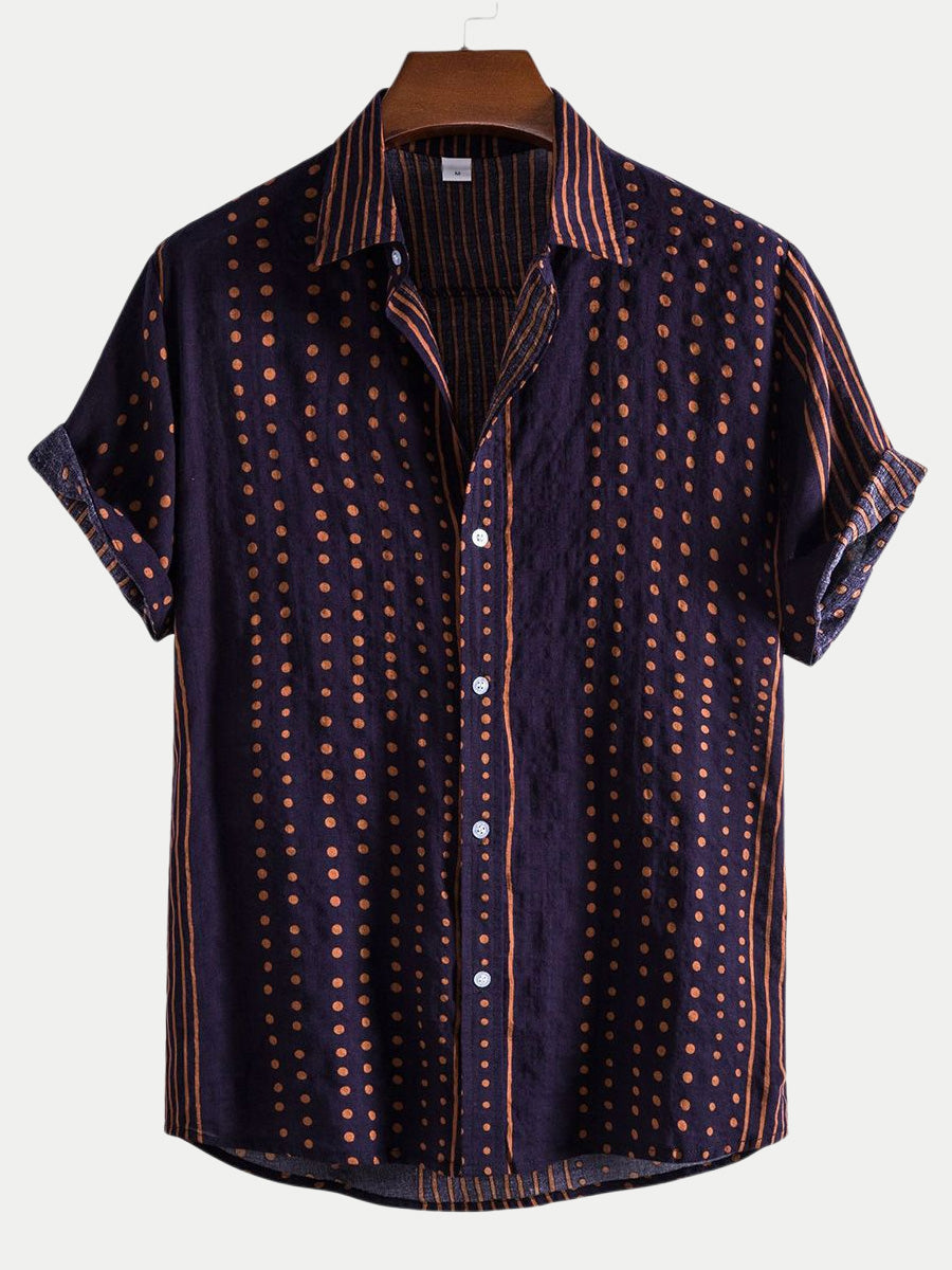 Men's Polka print short sleeve shirt