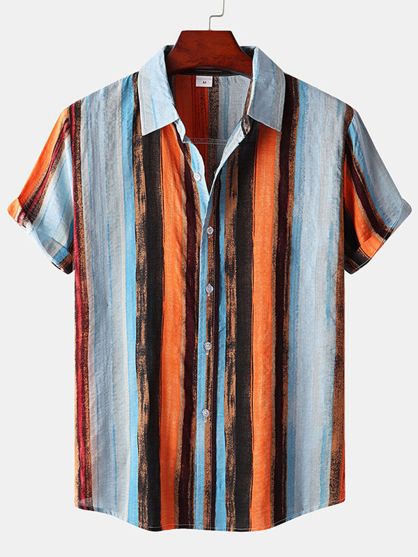 Men's Vertical print short sleeve shirt