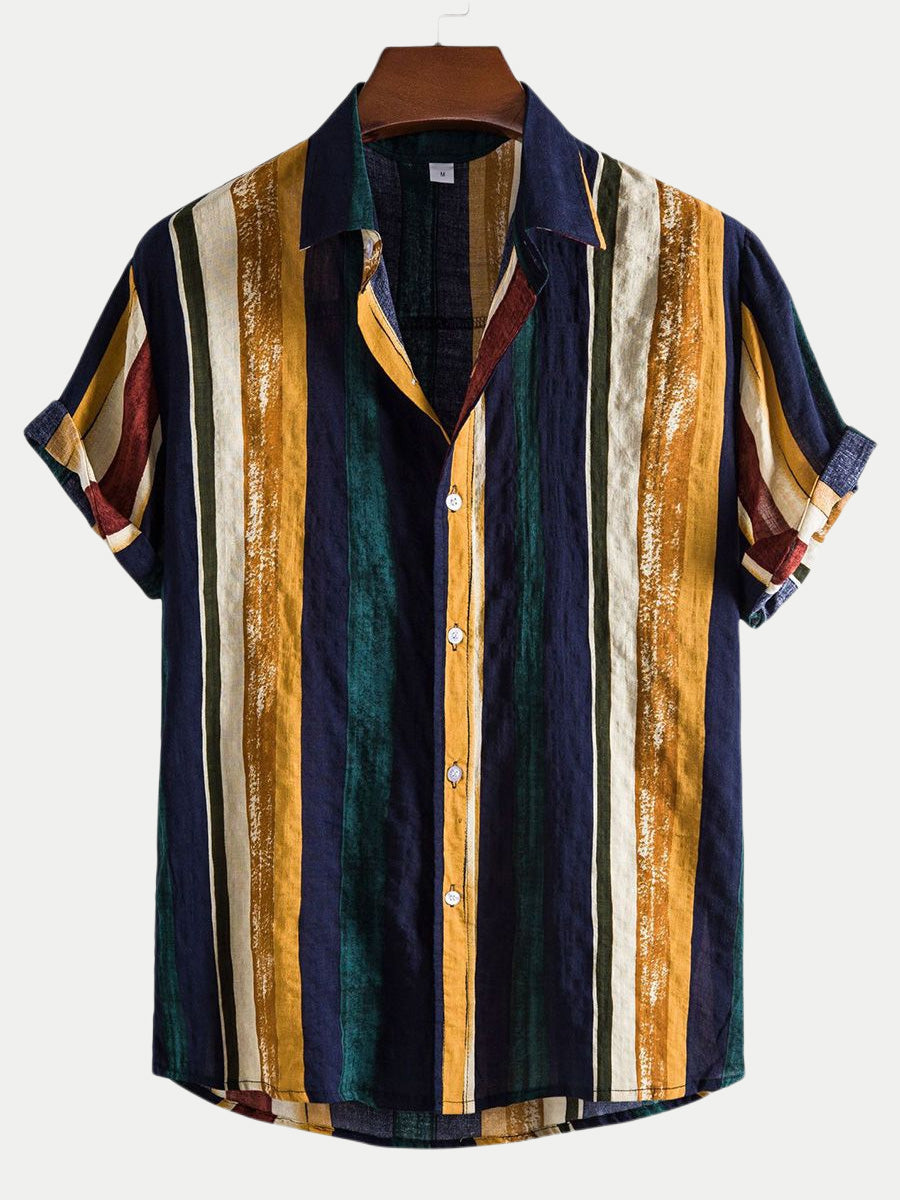 Men's Vertical print short sleeve shirt