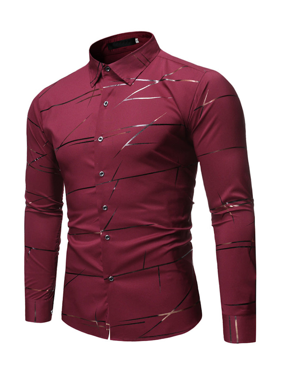 Men's Vertical casual Long Sleeve Shirt