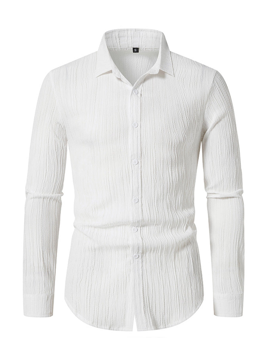 Men's wavy casual Long Sleeve Shirt