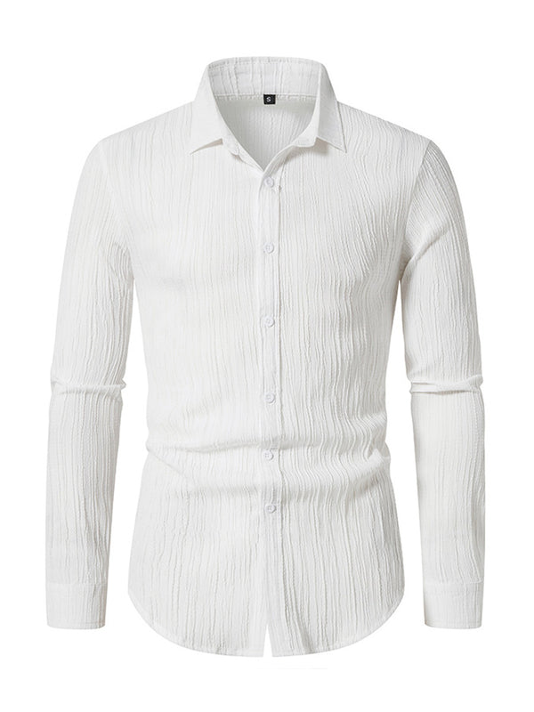 Men's wavy casual Long Sleeve Shirt