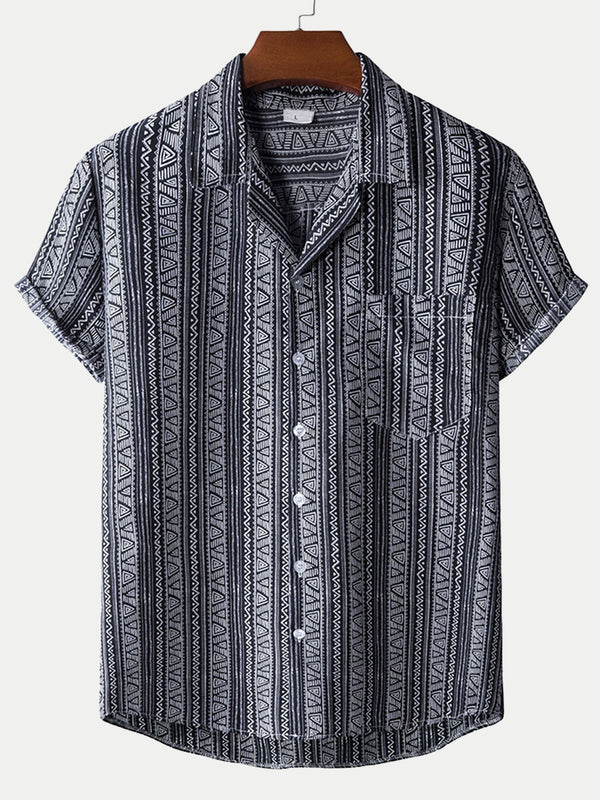 Men's Vertical print short sleeve shirt