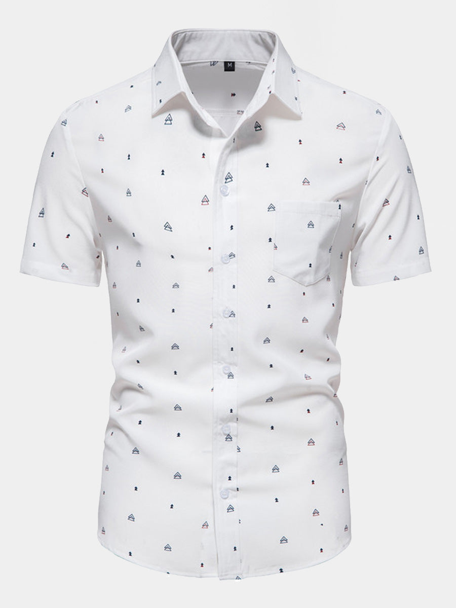 Men's triangle print short sleeve shirt