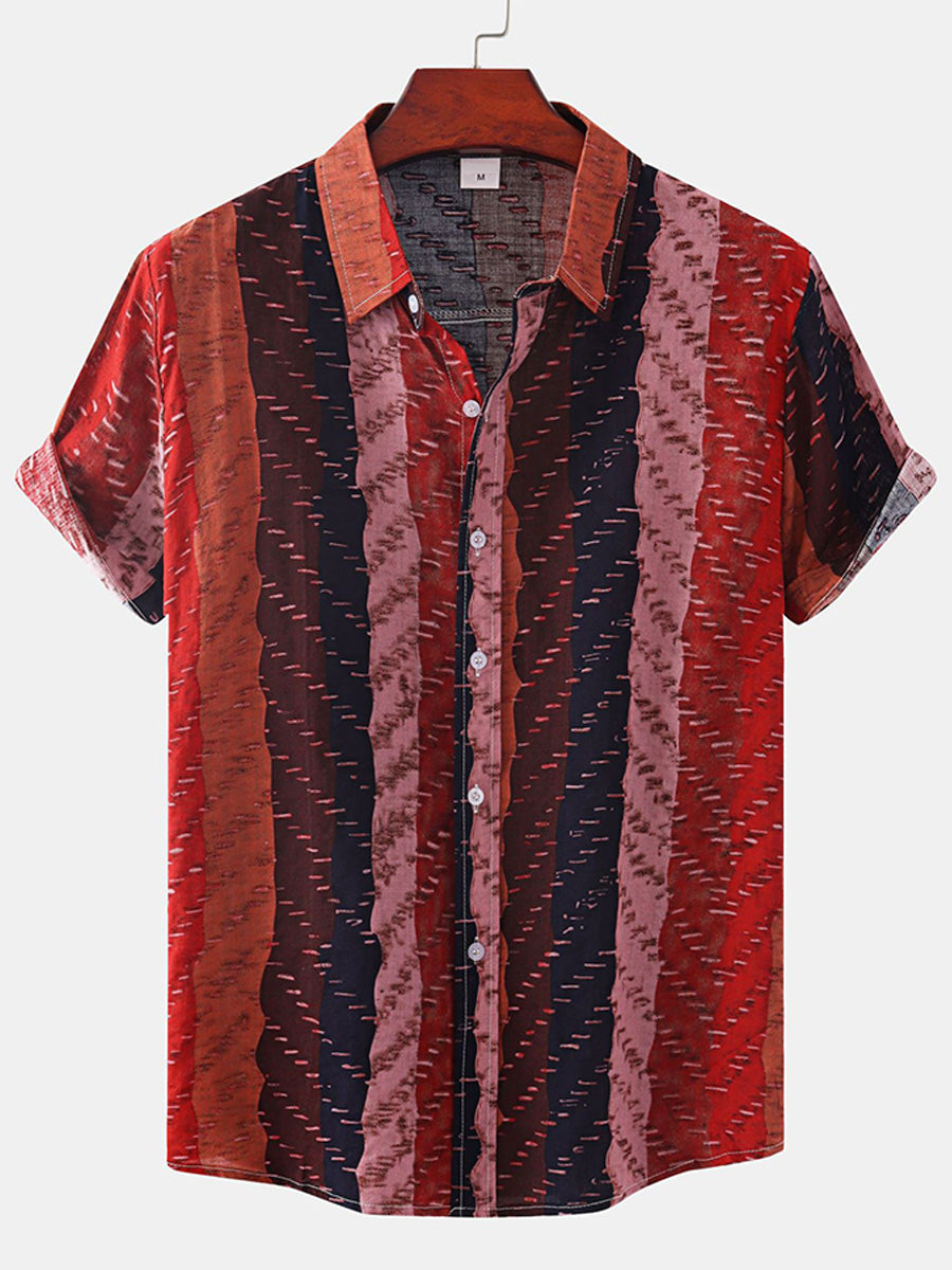 Men's Vertical print short sleeve shirt