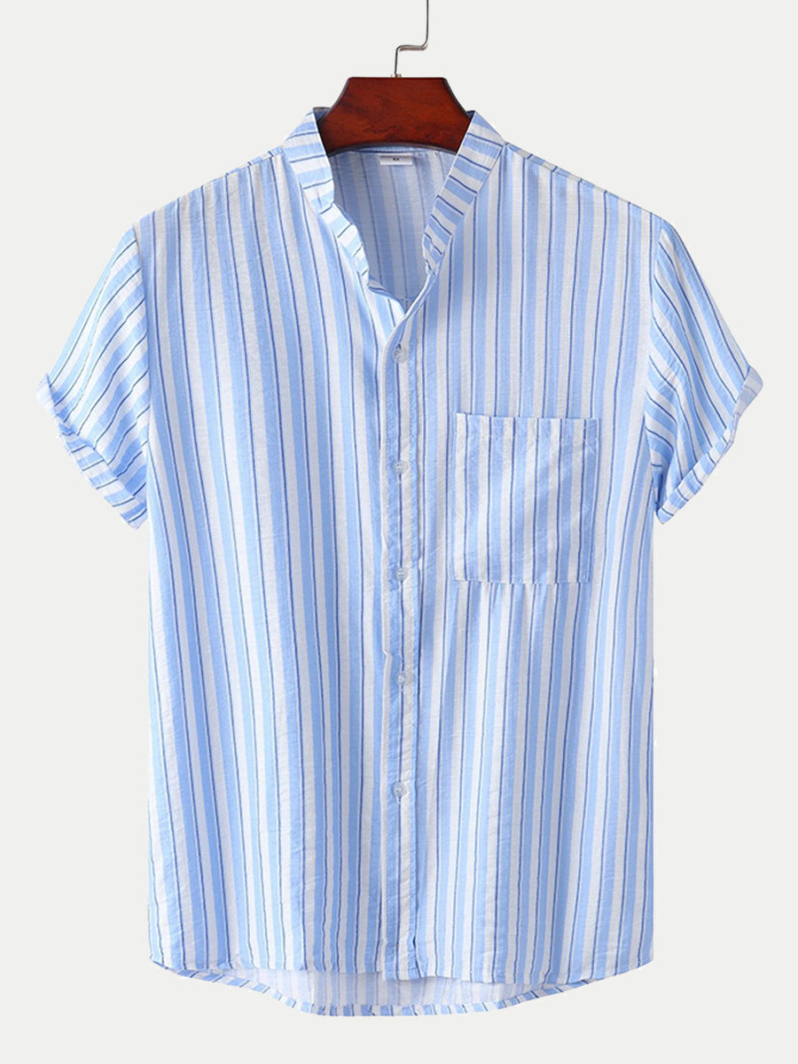 Men's Vertical print short sleeve shirt