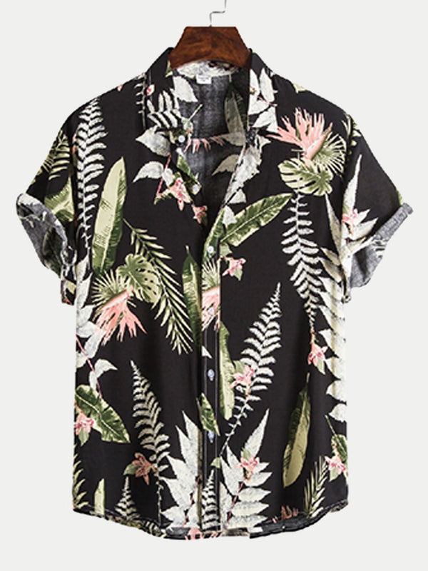 Men's leaf short sleeve shirt