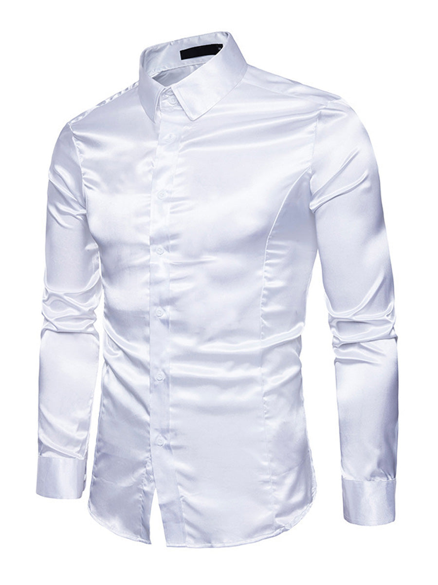Men's Solid casual Long Sleeve Shirt