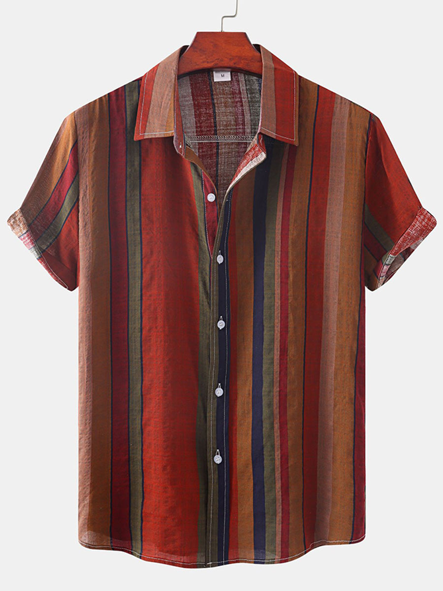 Men's Vertical print short sleeve shirt